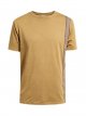 Men's Tan T - Shirt with Asymmetric Striped Shoulder Panel